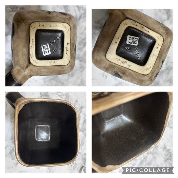 Handmade Artsy Mara Stoneware Turtle Coffee Mug Ceramic Brown Painted Mexico - Picture 9 of 9